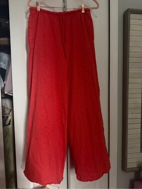 aerie Coral Knit Top with Gold Accent